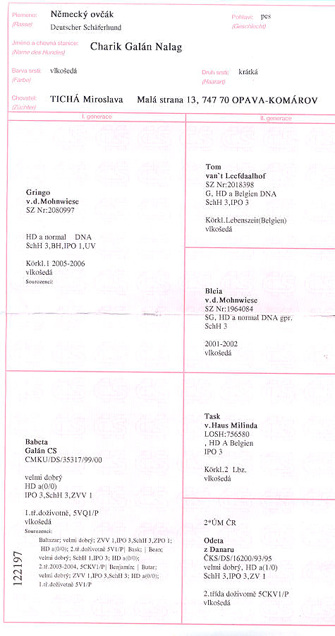 Charik Galan Nalag — pedigree scan 1