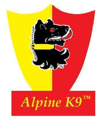 Alpine K9 — official red and yellow shield logo